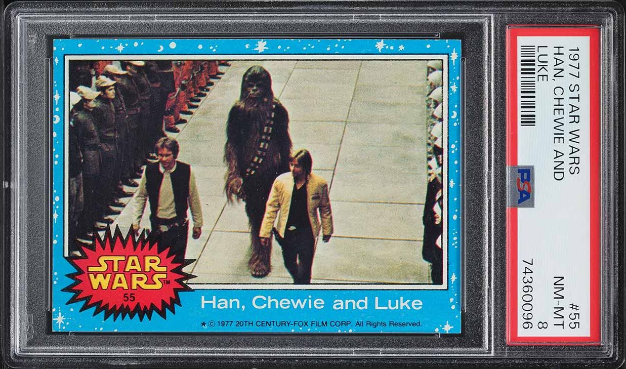 1977 Topps Star Wars Han, Chewie And Luke #55 PSA 8 NM-MT