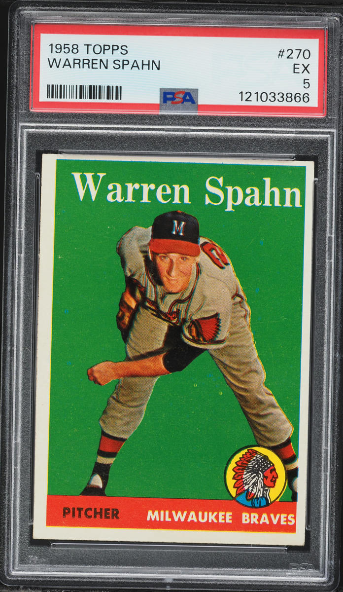 1958 Topps Warren Spahn #270 PSA 5 EX