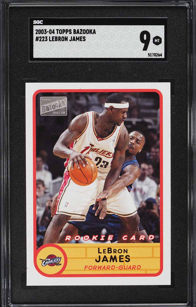 2003 Bazooka White Home Jersey LeBron James ROOKIE #223 SGC 9 MINT