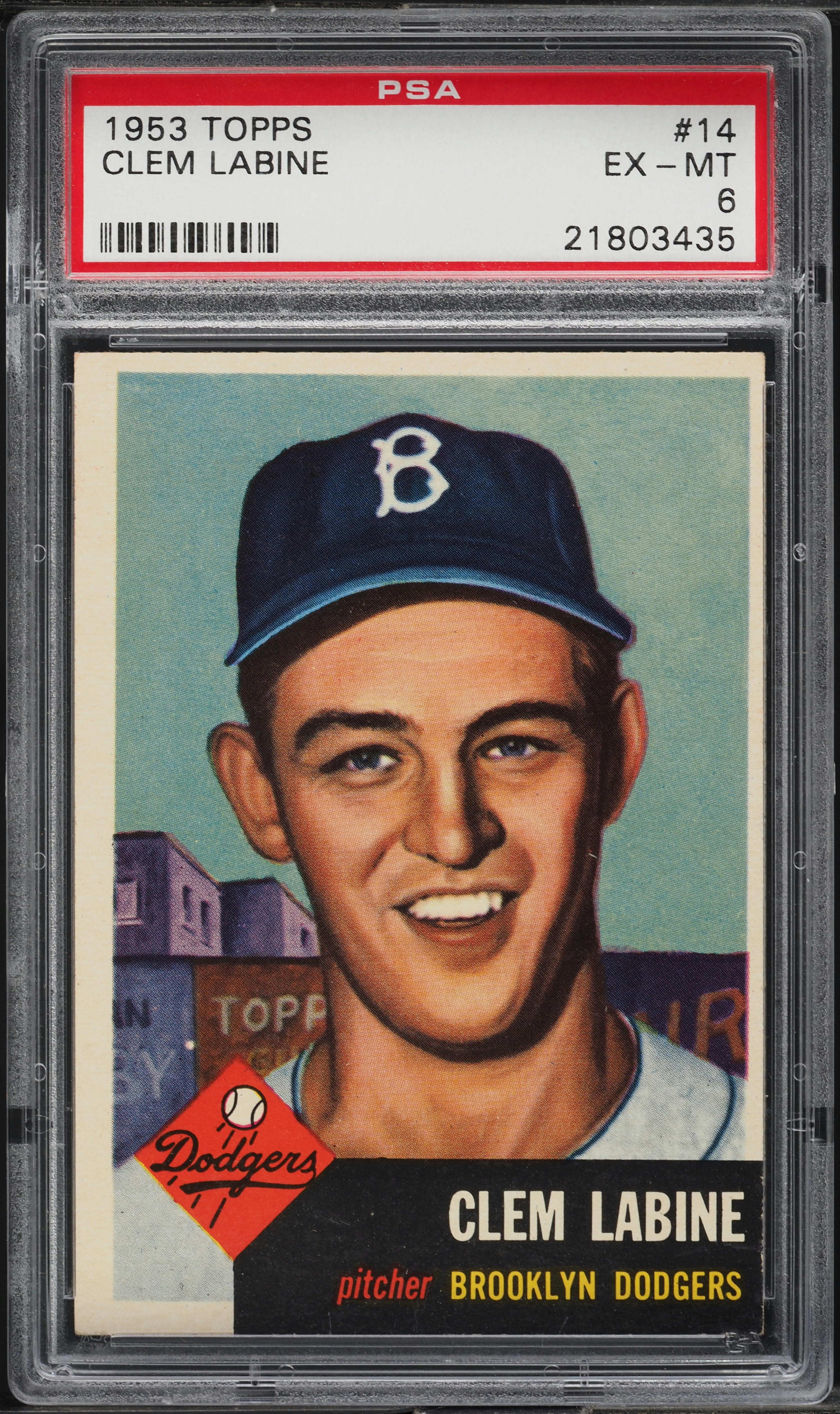 1953 Topps Clem Labine #14 PSA 6 EXMT