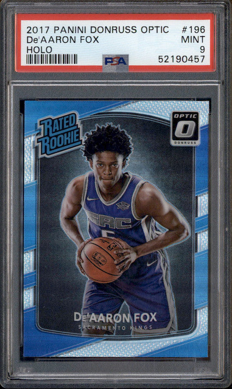 2017 Panini Donruss Optic Holo #196 De'aaron Fox RC PSA 9