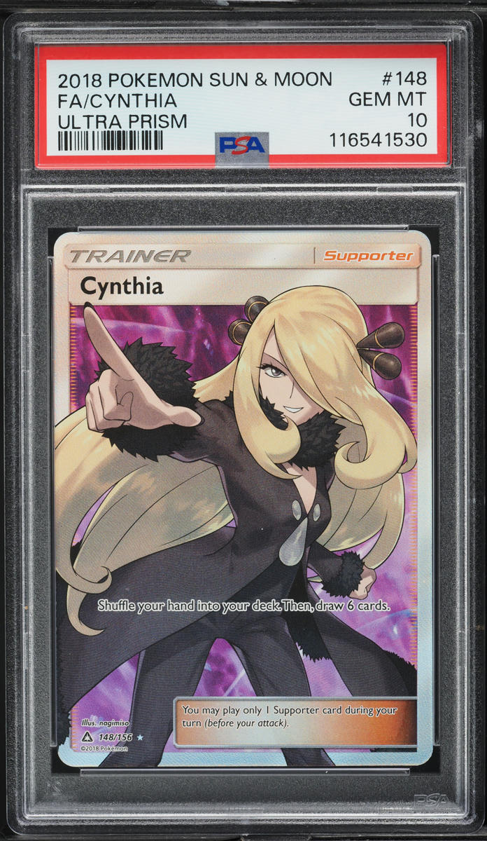 2018 Pokemon Sun & Moon Ultra Prism Full Art Cynthia #148 PSA 10 GEM MINT
