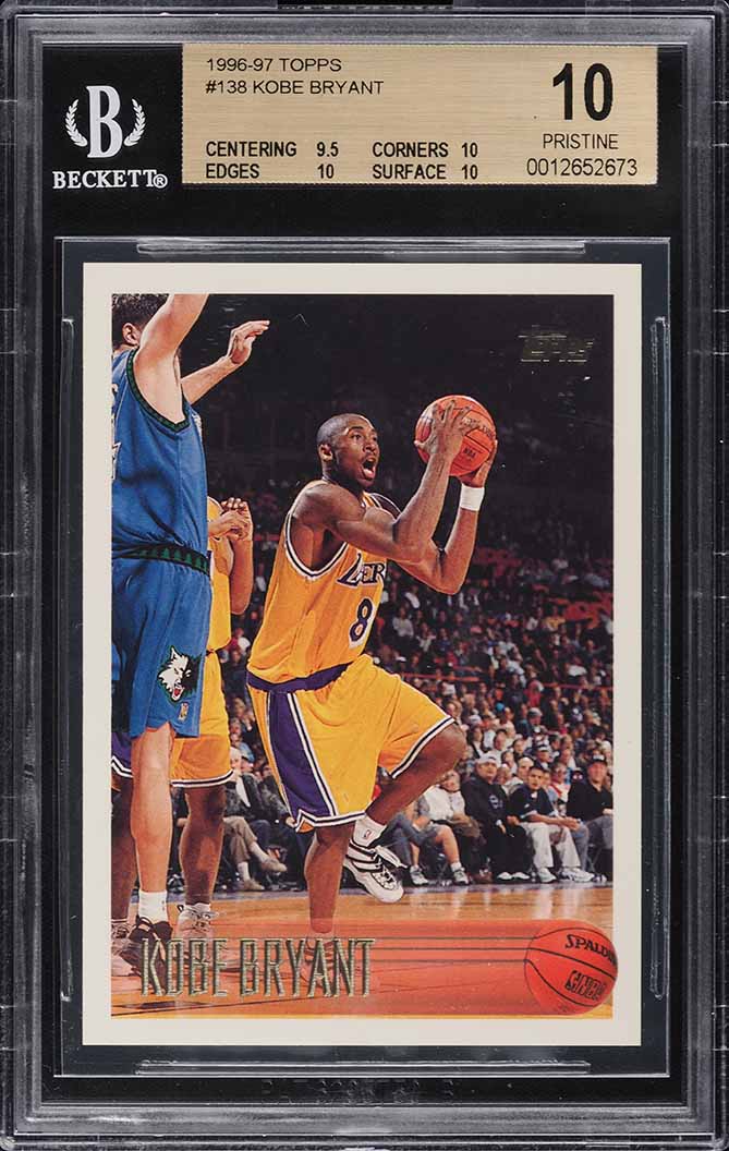1996 Topps Basketball Kobe Bryant ROOKIE #138 BGS 10 PRISTINE