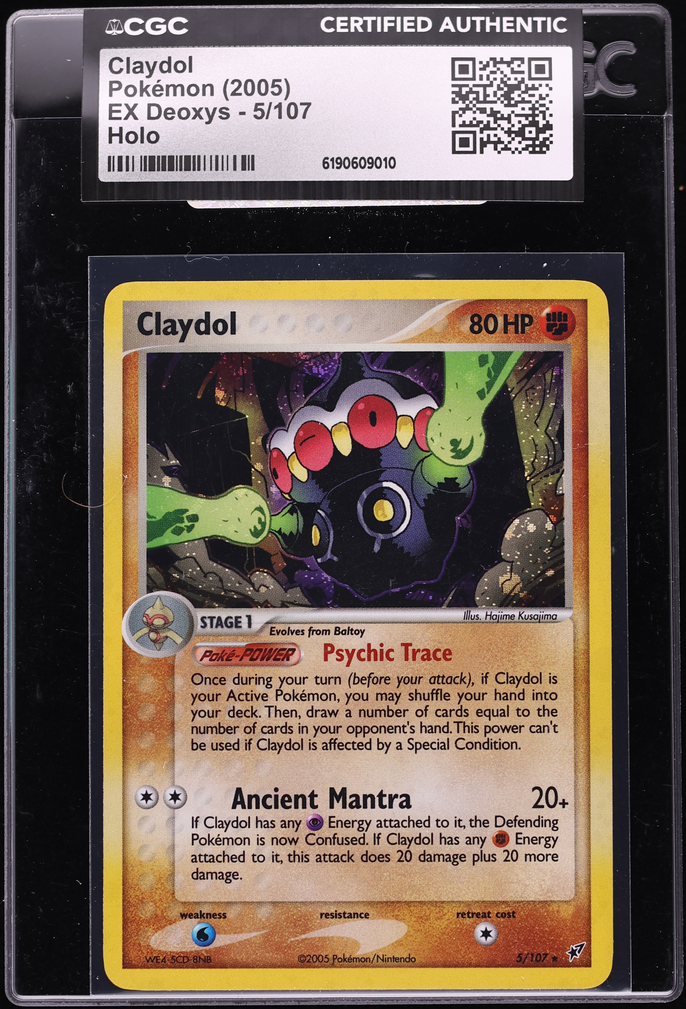 2005 Pokemon EX Deoxys Holo Claydol #5 CGC AUTH