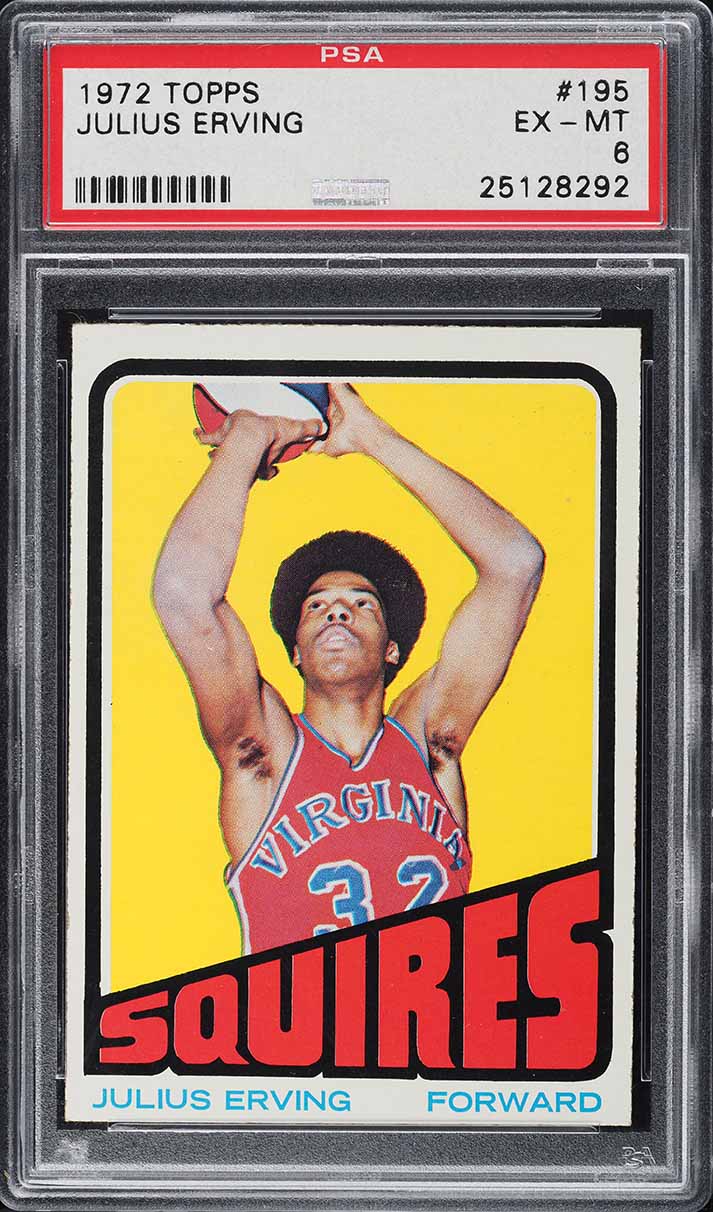 1972 Topps Basketball Julius Erving ROOKIE #195 PSA 6 EXMT (PWCC-A)