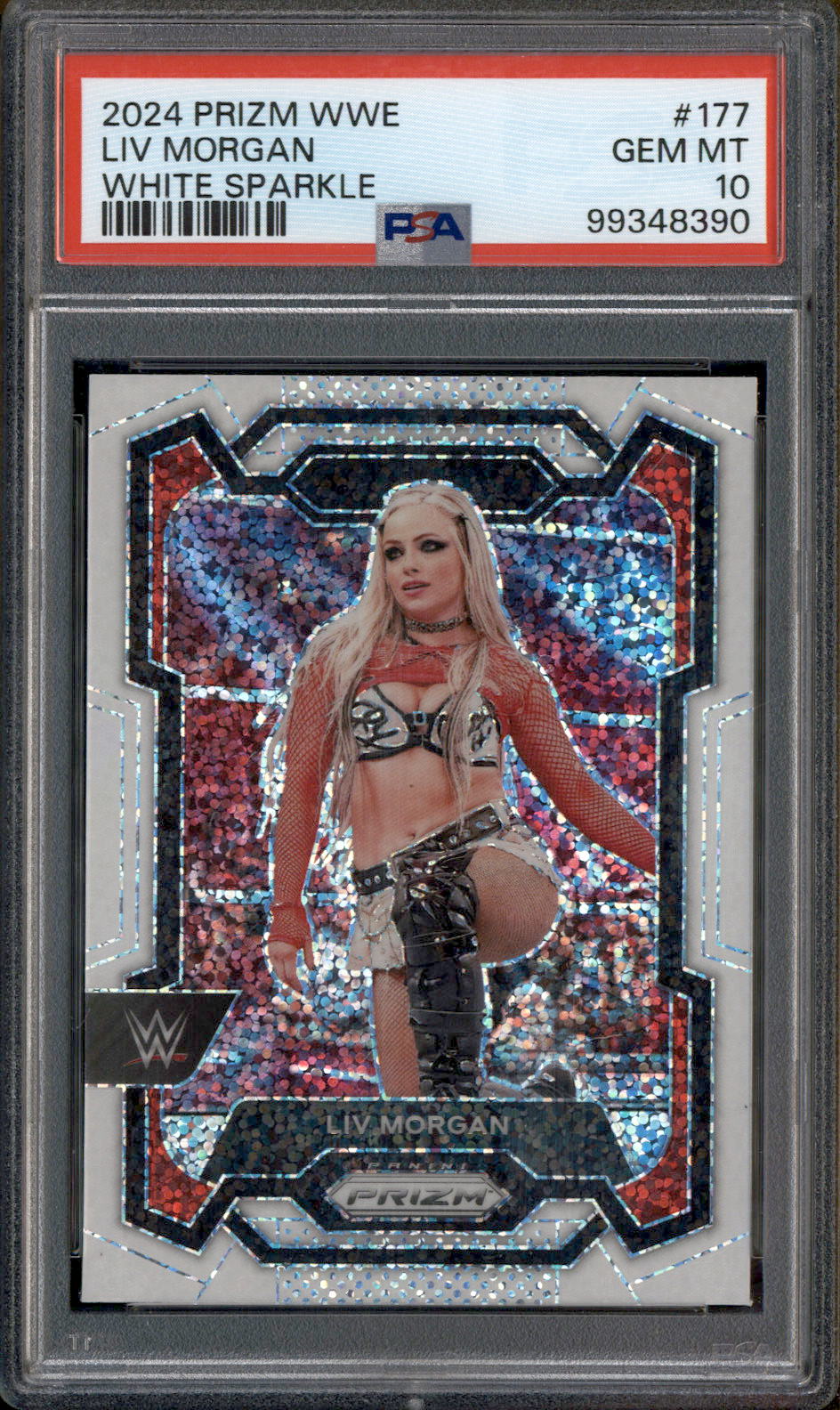 2024 Panini Prizm WWE White Sparkle #177 Liv Morgan PSA 10