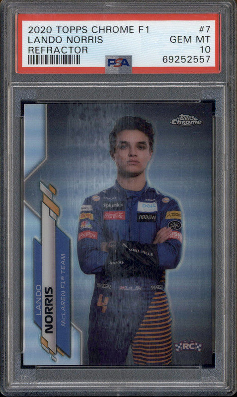 2020 Topps Chrome F1 Refractor #7 Lando Norris RC PSA 10
