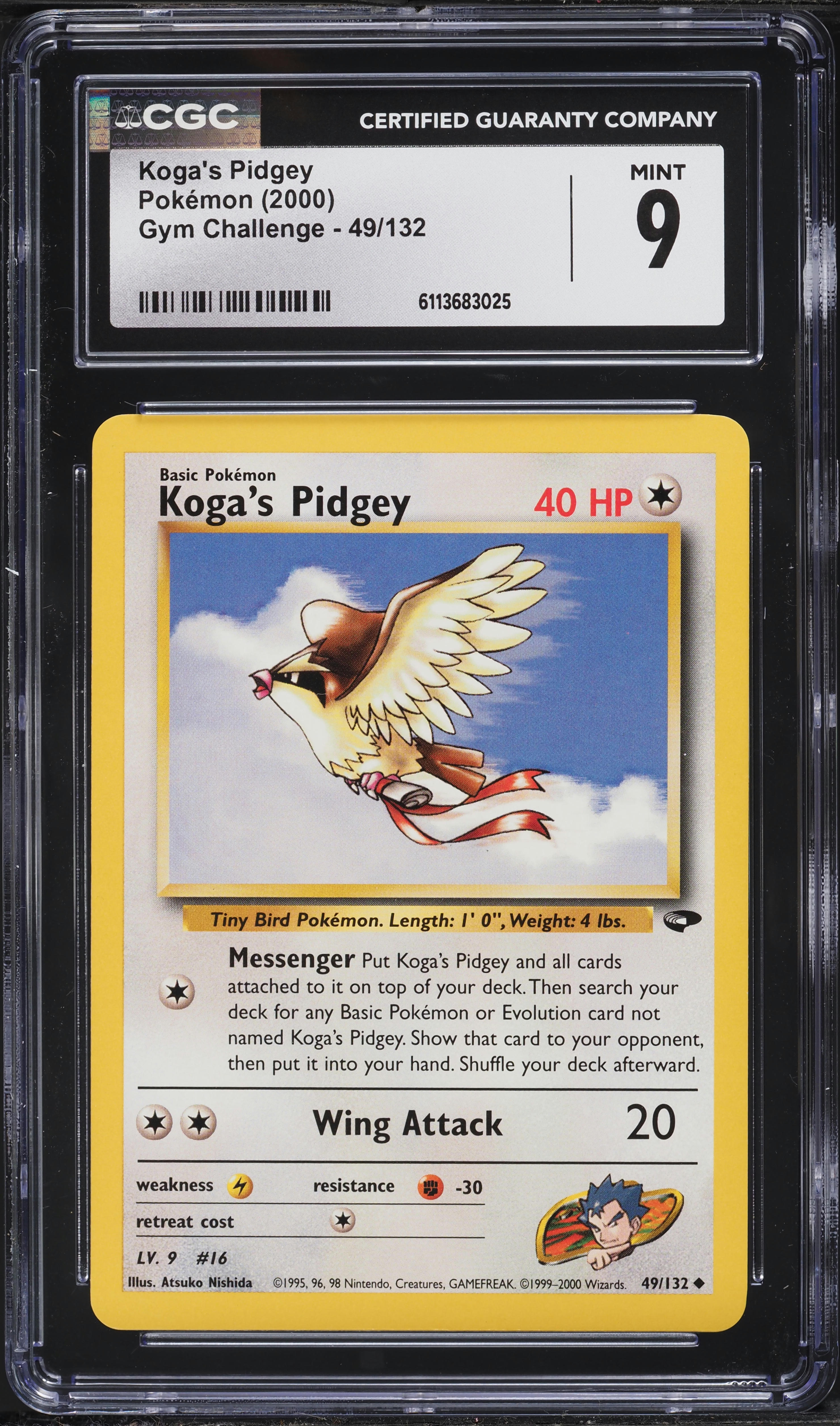 2000 Pokemon Gym Challenge Koga's Pidgey #49 CGC 9 MINT