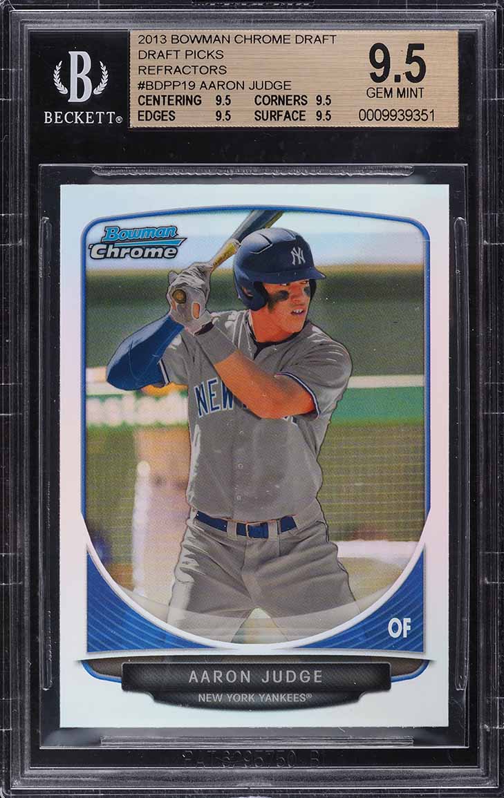 2013 Bowman Chrome Draft Refractor Aaron Judge ROOKIE RC BGS 9.5 GEM MINT