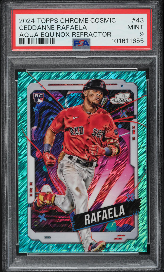 2024 Topps Chrome Cosmic Aqua Equinox Ceddanne Rafaela ROOKIE /199 #43 PSA 9