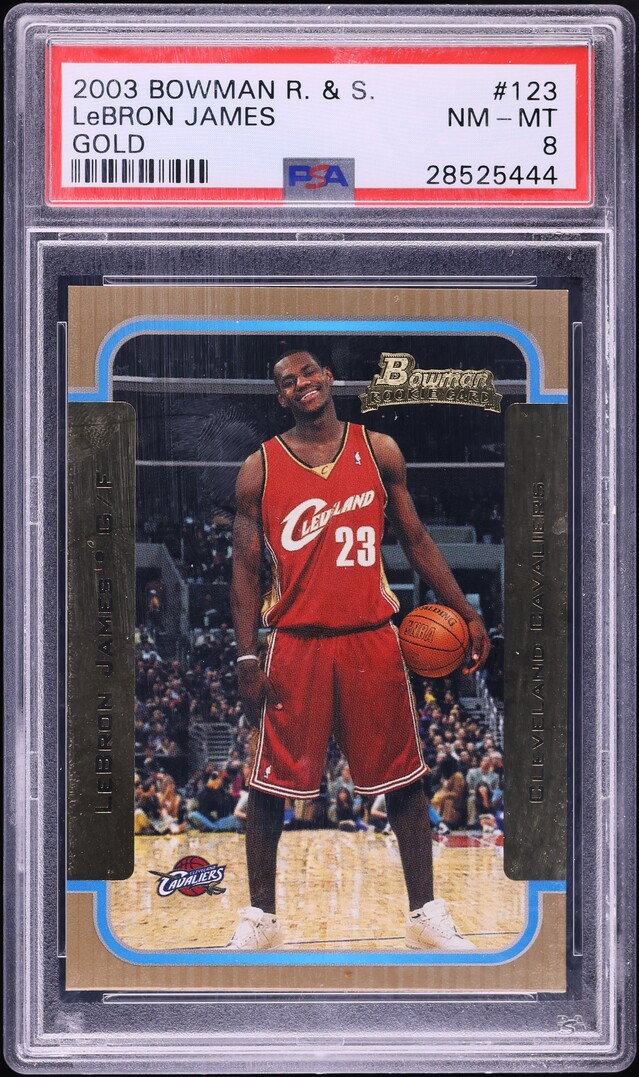 2003 Bowman Rookies & Stars Gold LeBron James ROOKIE #123 PSA 8 NM-MT