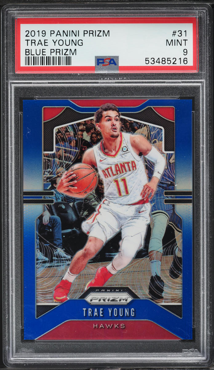 2019 Panini Prizm Blue Trae Young /199 #31 PSA 9 MINT