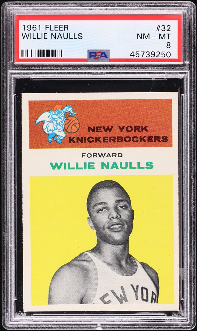 1961 Fleer Basketball Willie Naulls #32 PSA 8 NM-MT