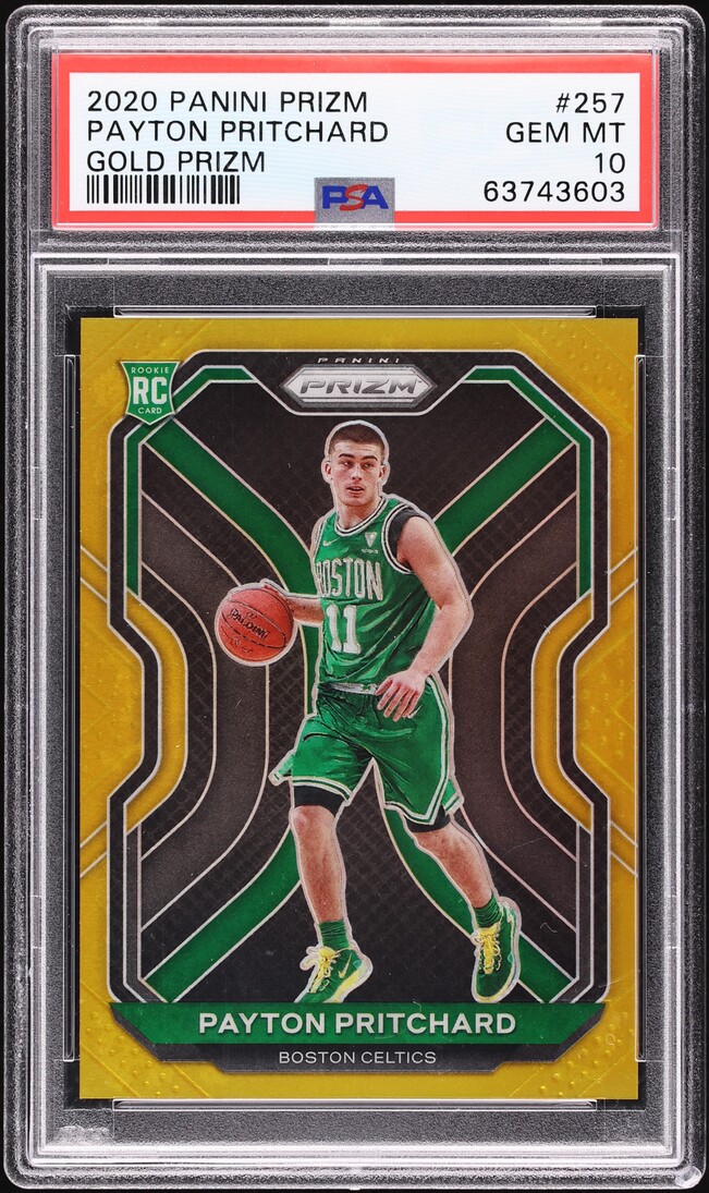 2020 Panini Prizm Gold Payton Pritchard ROOKIE /10 #257 PSA 10 GEM MINT