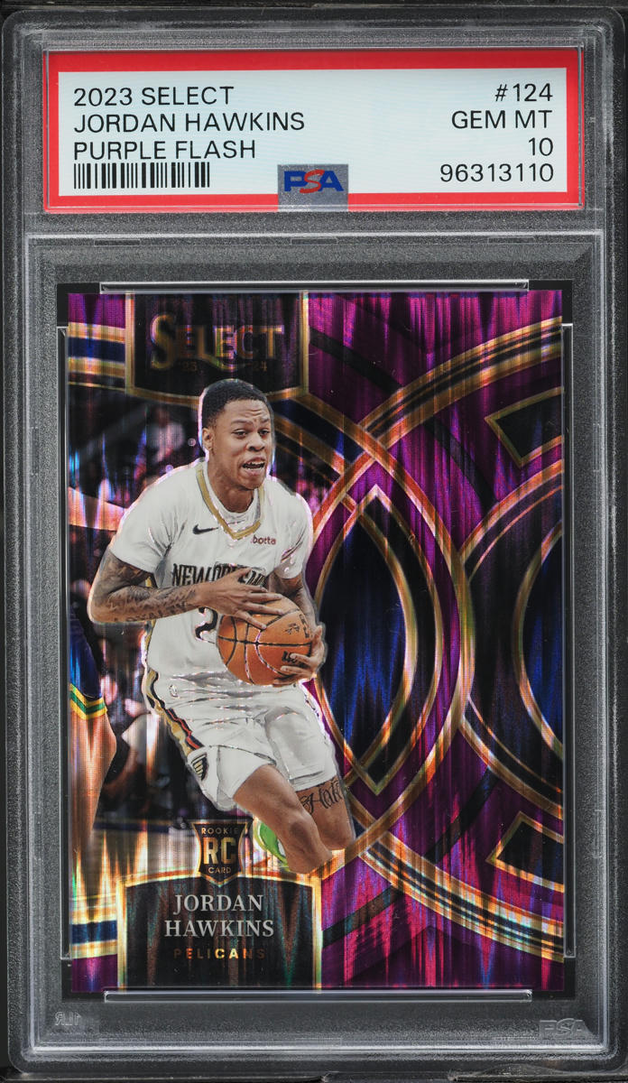 2023 Select Premier Level Purple Flash Jordan Hawkins ROOKIE /175 #124 PSA 10