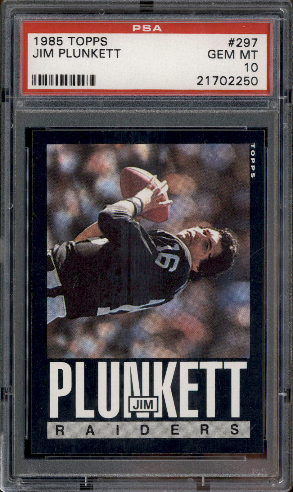 1985 Topps #297 Jim Plunkett PSA 10
