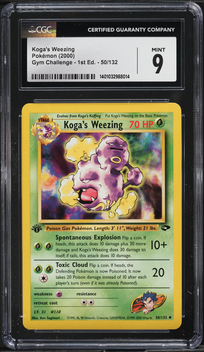 2000 Pokemon Gym Challenge 1st Edition Kogas Weezing #50 CGC 9 MINT