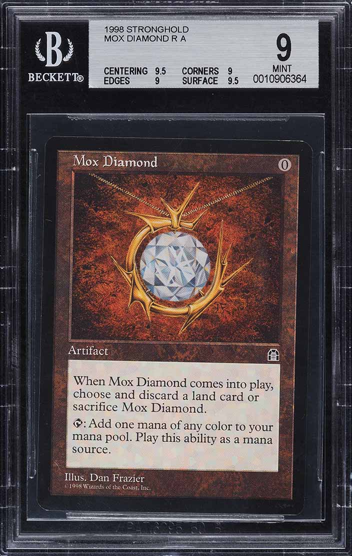 1998 Magic The Gathering MTG Stronghold Mox Diamond R A BGS 9 MINT