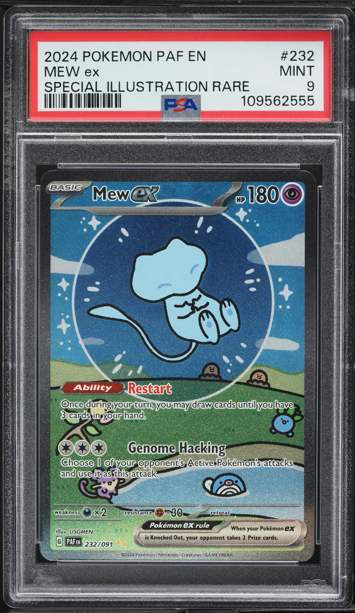 2024 Pokemon Scarlet & Violet Paldean Fates SIR Shiny Mew ex #232 PSA 9 MINT