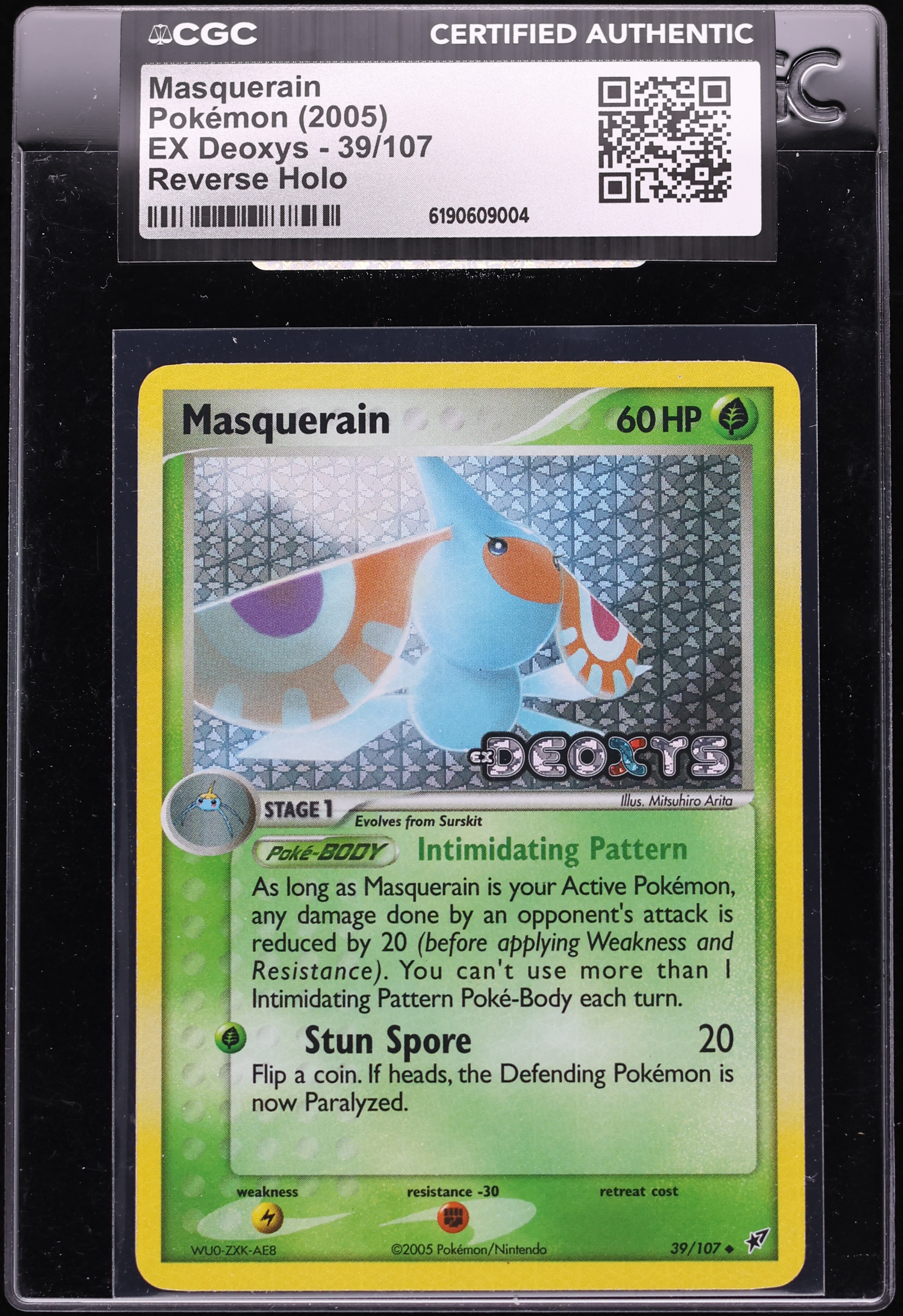 2005 Pokemon EX Deoxys Reverse Holo Masquerain #39 CGC AUTH