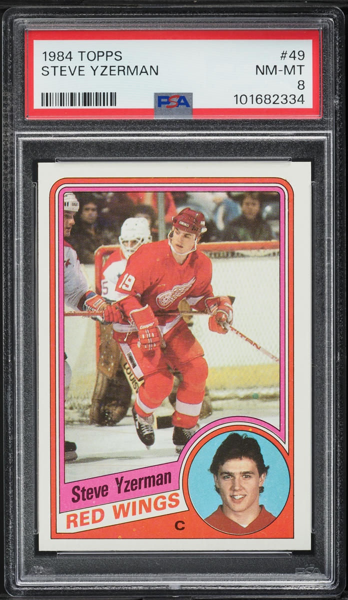 1984 Topps Hockey Steve Yzerman ROOKIE #49 PSA 8 NM-MT