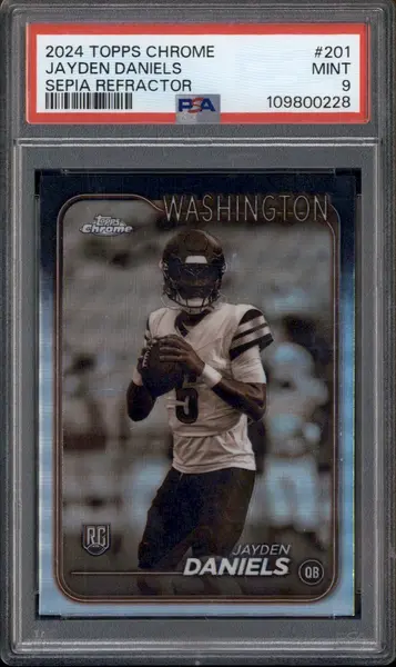 2024 Topps Chrome Sepia Refractor #201 Jayden Daniels RC PSA 9