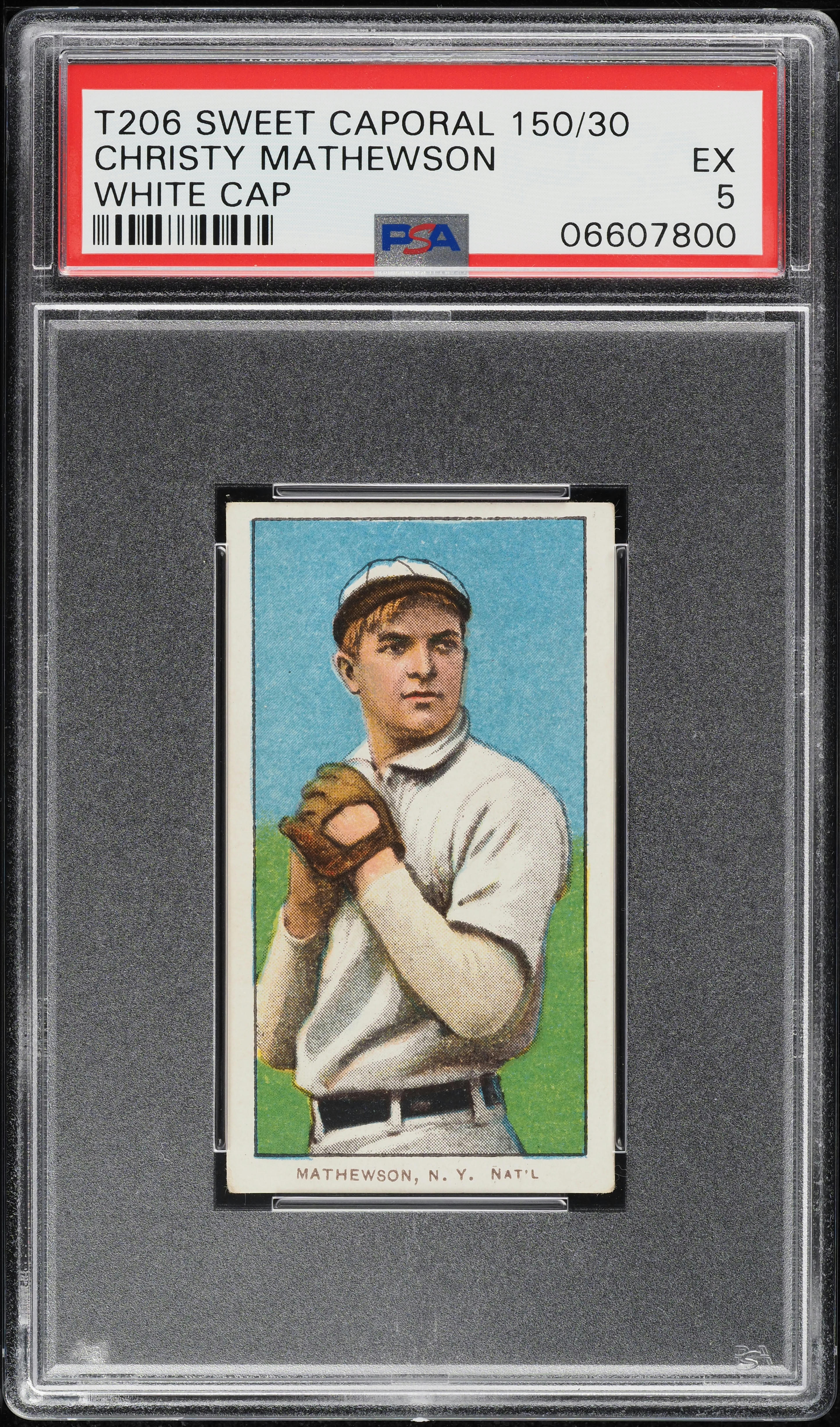 1909-11 T206 Christy Mathewson WHITE CAP, SWEET CAPORAL 150/30 PSA 5 EX