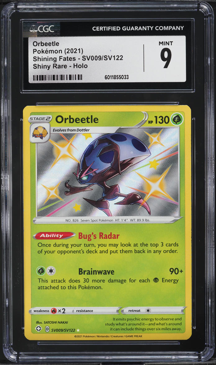 2021 Pokemon SWSH Shining Fates Shiny Orbeetle #SV009 CGC 9 MINT