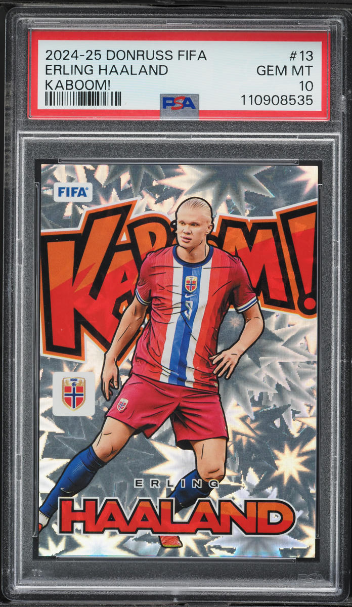 2024 Donruss FIFA Kaboom! Erling Haaland #13 PSA 10 GEM MINT