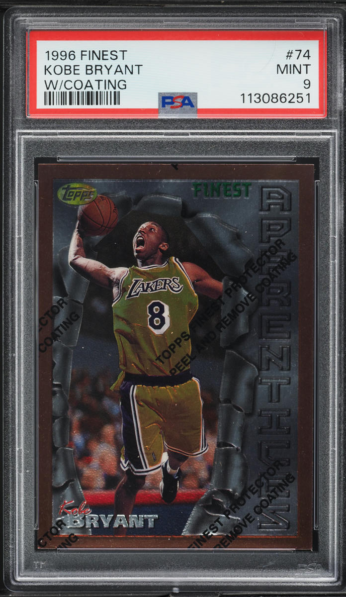 1996 Finest Basketball w/ Coating Kobe Bryant ROOKIE #74 PSA 9 MINT