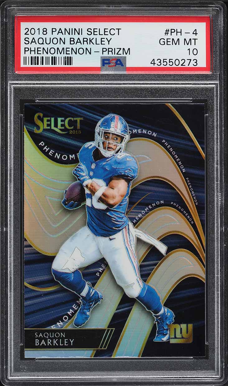 2018 Select Phenomenon Silver Prizm Saquon Barkley ROOKIE #PH-4 PSA 10 GEM MINT