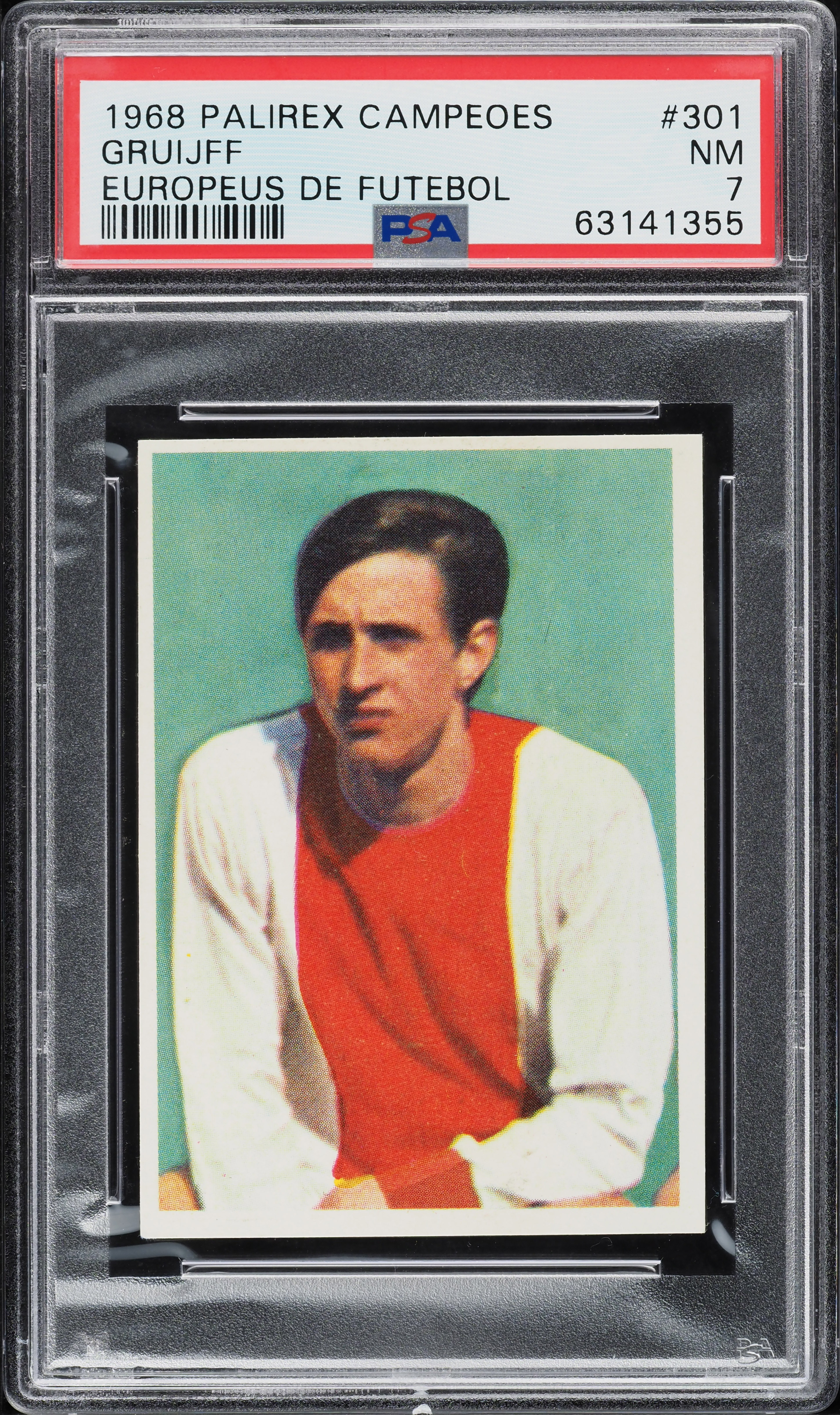 1968 Palirex Campeoes Europeus De Futebol Johan Cruyff ROOKIE #301 PSA 7 NRMT