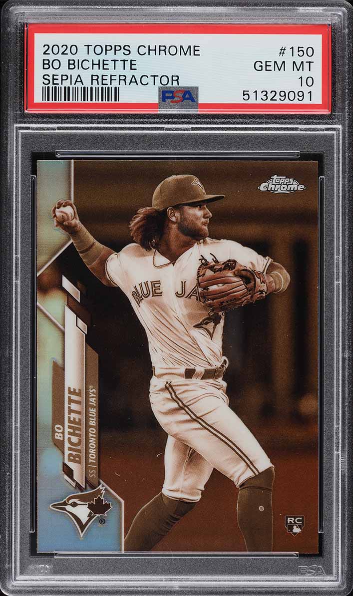 2020 Topps Chrome Sepia Refractor Bo Bichette ROOKIE #150 PSA 10 GEM MINT