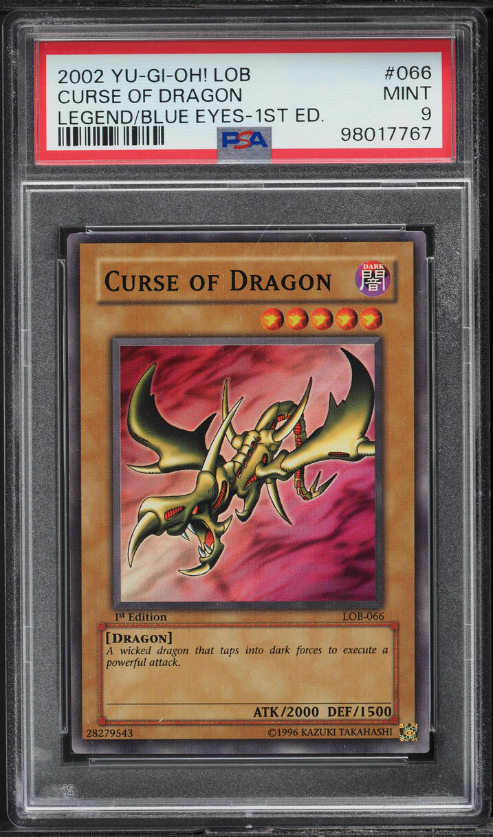 2002 Yu-Gi-Oh! Legend Of Blue Eyes 1st Edition Curse Of Dragon #LOB-066 PSA 9