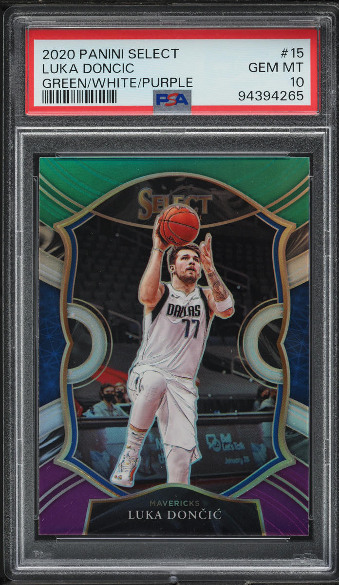 2020 Select Concourse Green White Purple Prizm Luka Doncic #15 PSA 10 GEM MINT