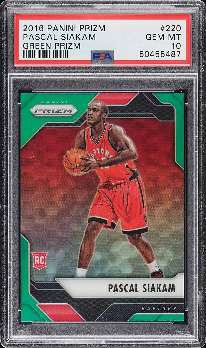 2016 Panini Prizm Green Prizms Pascal Siakam ROOKIE #220 PSA 10 GEM MINT