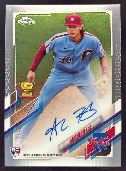 2021 Topps Chrome Rookie Autographs #RA-AB Alec Bohm RC Auto