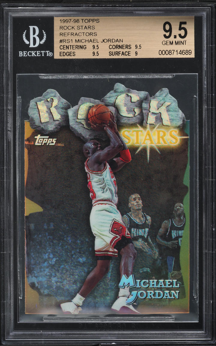 1997 Topps Rock Stars Refractor Die-Cut Michael Jordan #RS1 BGS 9.5 GEM MINT