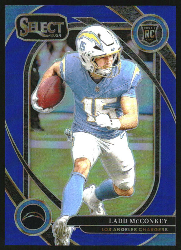 2024 Panini Select Club Blue Prizm #268 Ladd McConkey RC /99