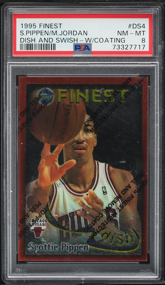 1995 Finest Dish & Swish w/ Coating Michael Jordan & Scottie Pippen #DS4 PSA 8