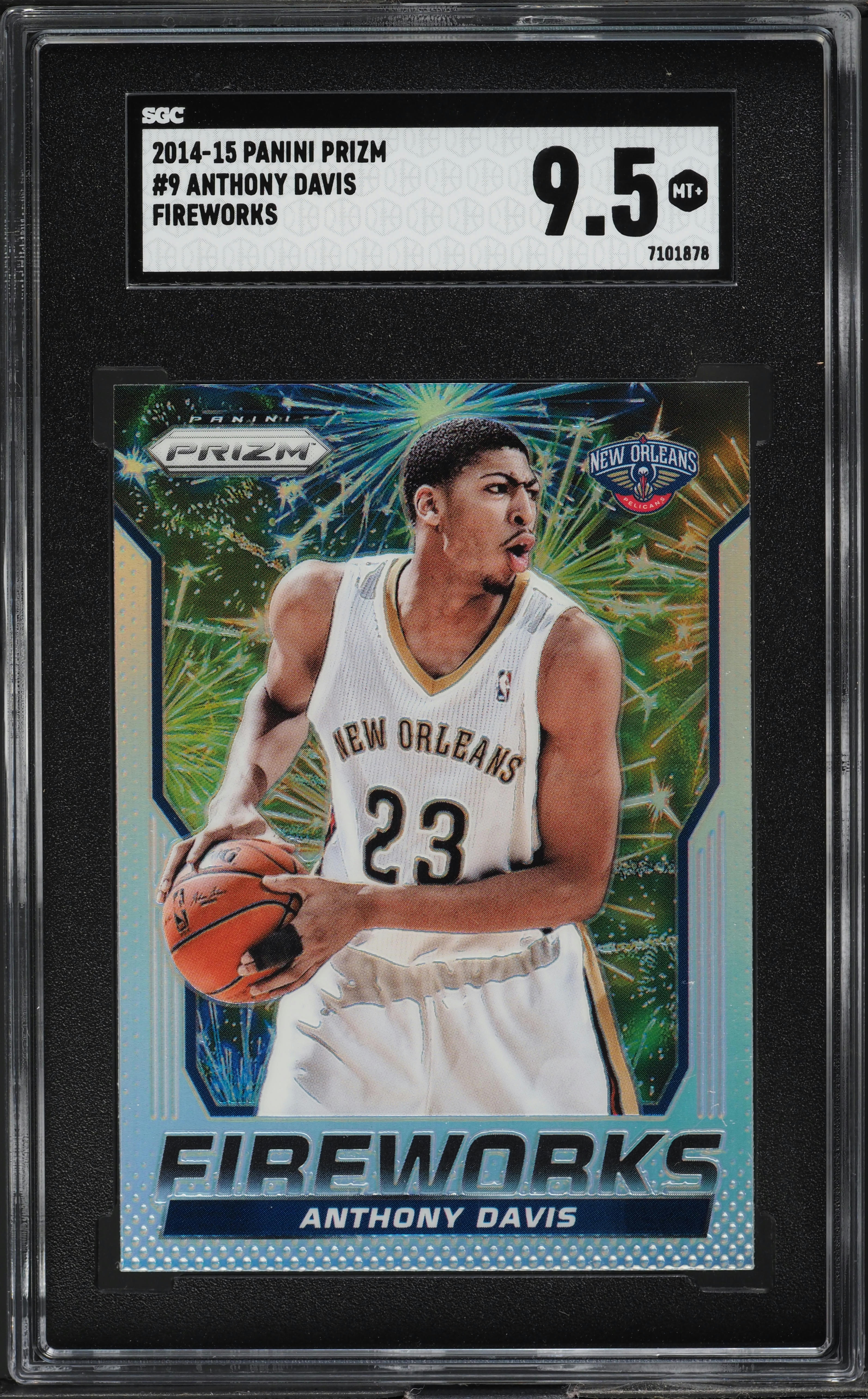 2014 Panini Prizm Fireworks Anthony Davis #9 SGC 9.5 MINT+