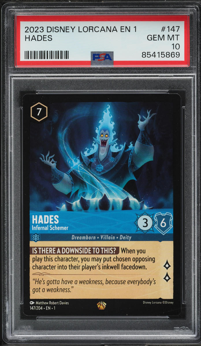 2023 Disney Lorcana The First Chapter Hades Infernal Schemer #147 PSA 10 GEM