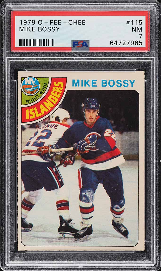 1978 O-Pee-Chee Hockey Mike Bossy ROOKIE #115 PSA 7 NRMT
