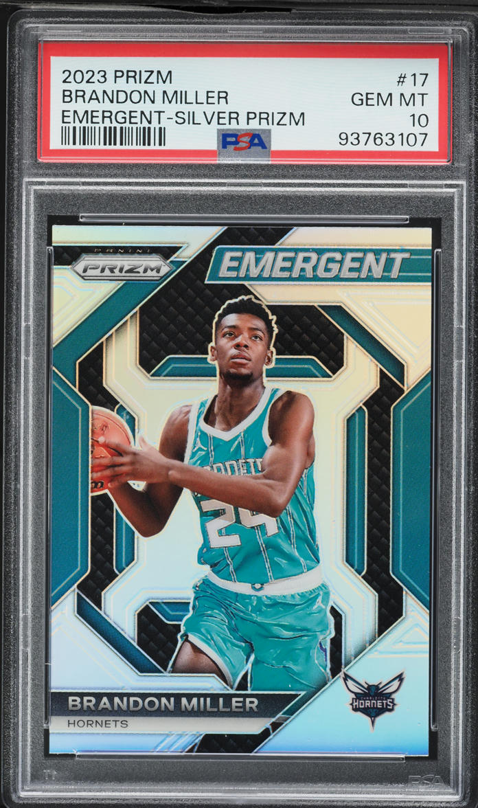 2023 Panini Prizm Emergent Silver Brandon Miller ROOKIE #17 PSA 10 GEM MINT