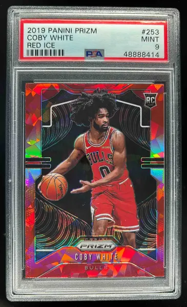 2019-20 Panini Prizm Prizms Red Ice #253 Coby White RC PSA 9