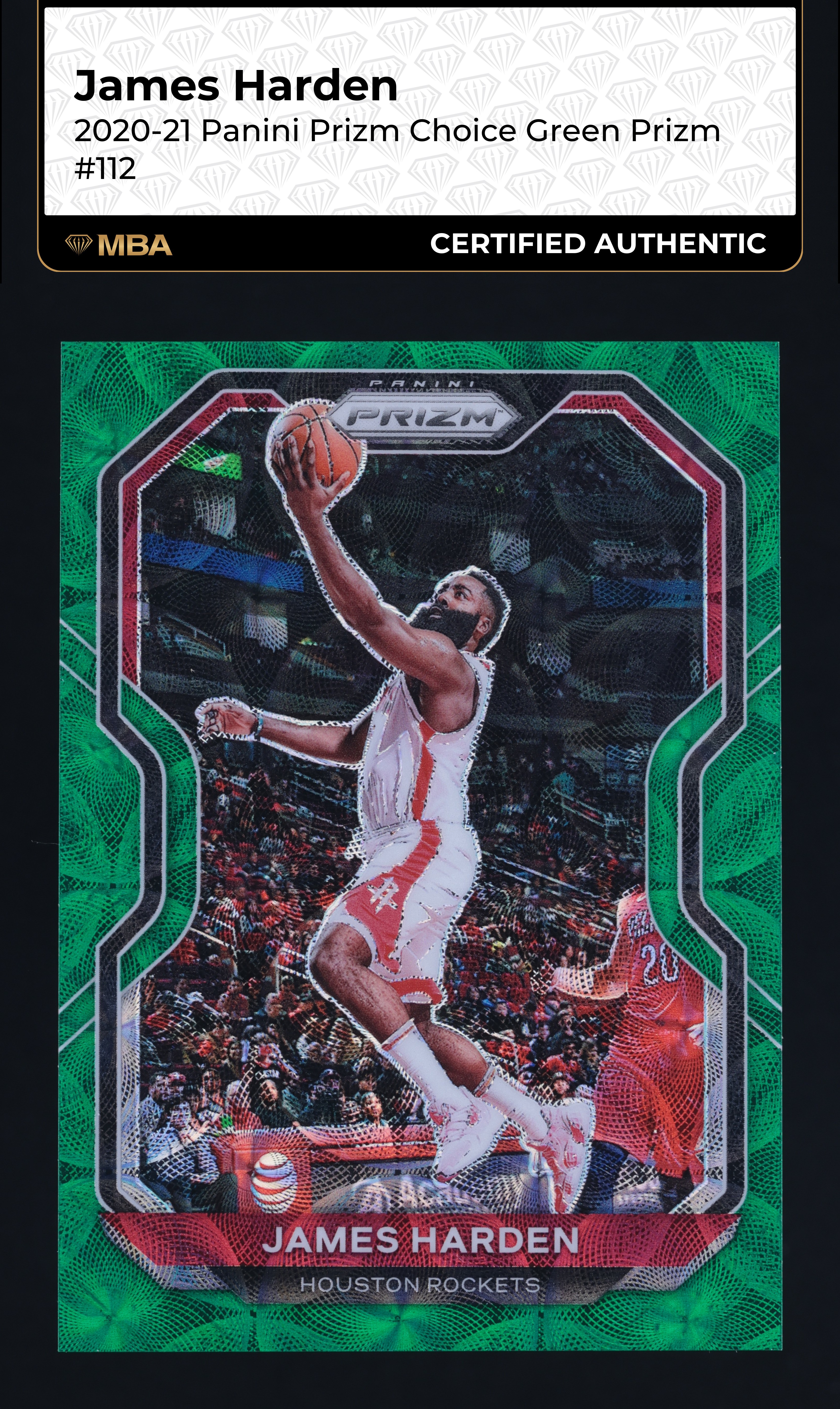 2020 Panini Prizm Choice Green James Harden 8/8 #112 MBA AUTH