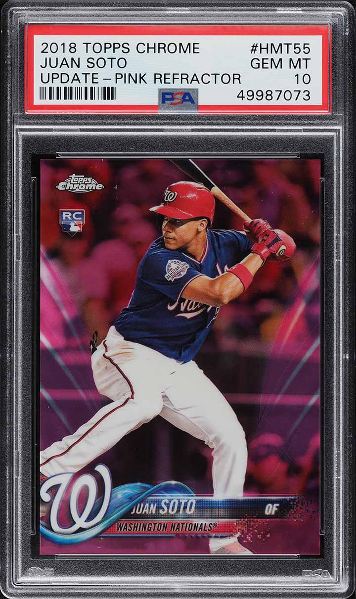 2018 Topps Chrome Update Pink Refractor Juan Soto ROOKIE #HMT55 PSA 10 GEM MINT