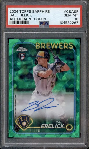 2024 Topps Chrome Sapphire Auto Green #CSASF Sal Frelick RC /99 PSA 10