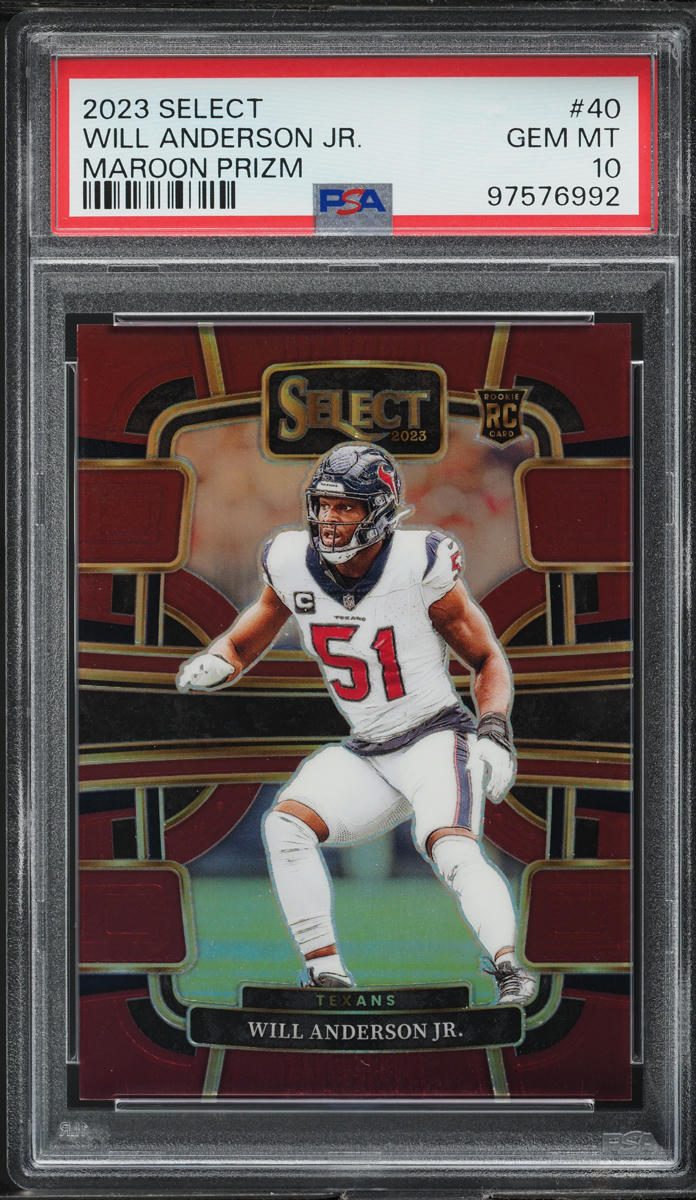 2023 Select Concourse Maroon Prizm Will Anderson Jr. ROOKIE /149 #40 PSA 10 GEM