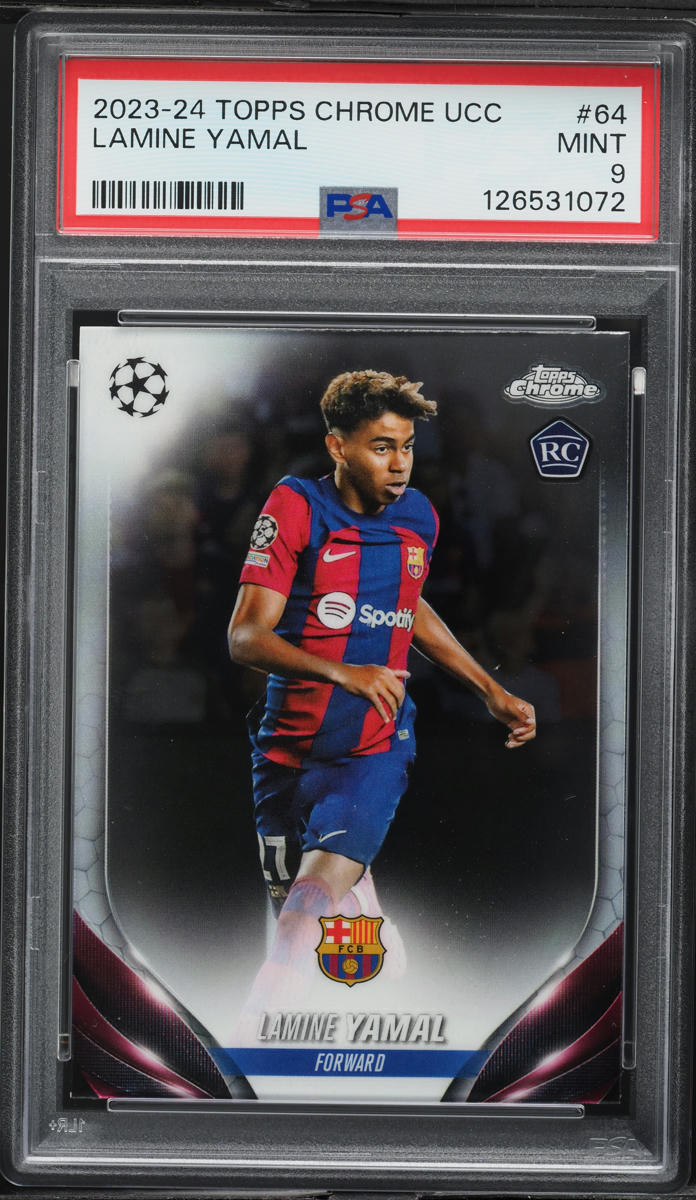 2023 Topps Chrome UEFA Club Competitions Lamine Yamal ROOKIE #64 PSA 9 MINT
